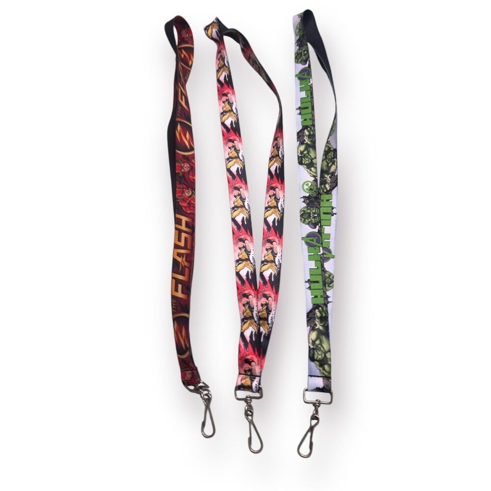 Superhero Set of 3 Lanyards Flash, Wolverine,‎ and Hulk